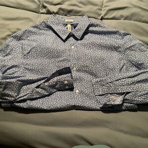 Casual Blue Floral Button Down Shirt